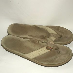 Rainbows Tan Leather women’s 11 flip flops